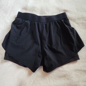 Wolaco Black 2-in-1 Athletic Running Shorts Men's Size Large VGUC